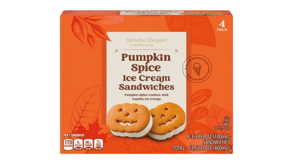 pumpkin spice ice cream sandwich