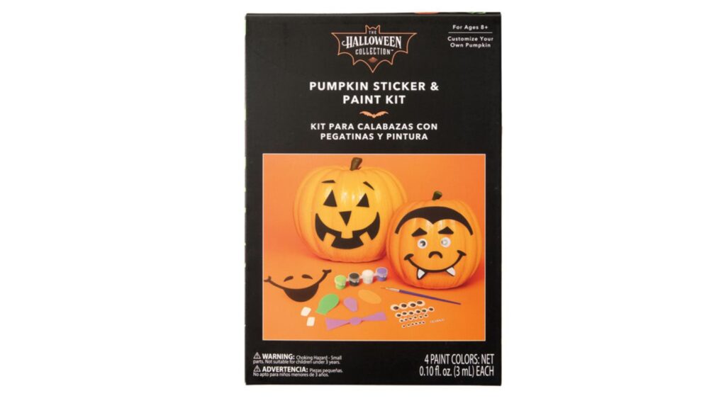 pumpkin sticker and paint kit