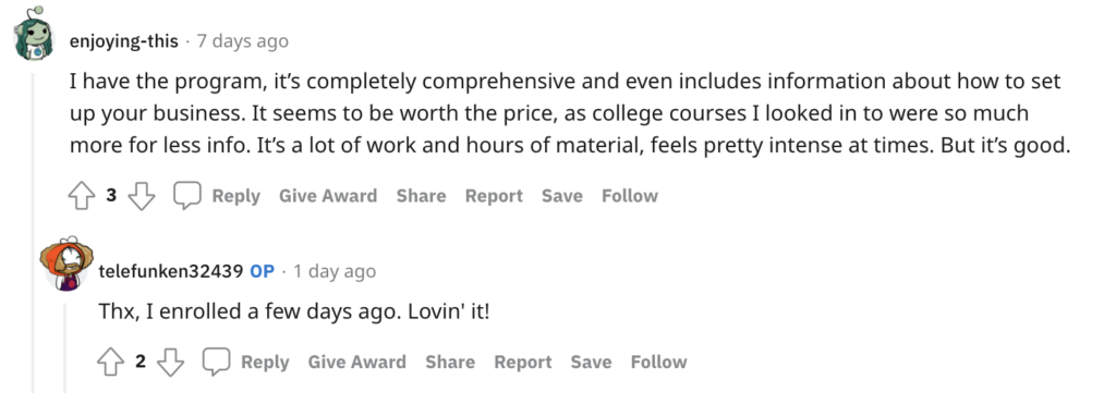 Positive endorsement of Bookkeeper Launch posted on Reddit.