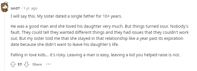 Reddit user talks about the struggles of dating a man with kids.