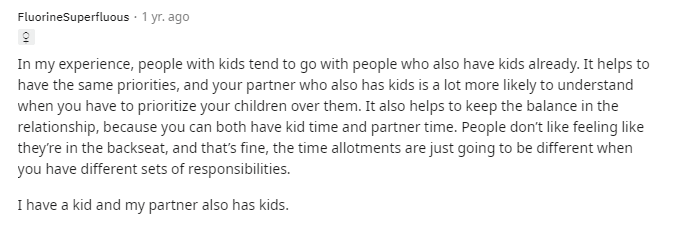 Reddit user shares thoughts about why common ground matters when dating a man with kids.