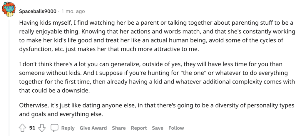 Reddit thread with rules for dating a single mom.