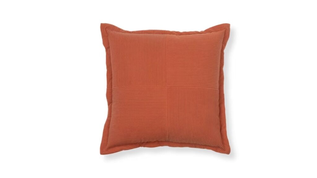 rust corduroy velvet throw pillow