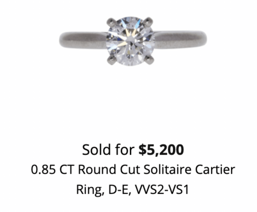 Example diamond ring if you want to sell Cartier jewelry.