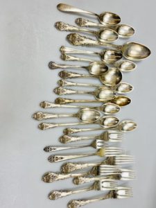 $711 paid for this sterling silver flatware set.