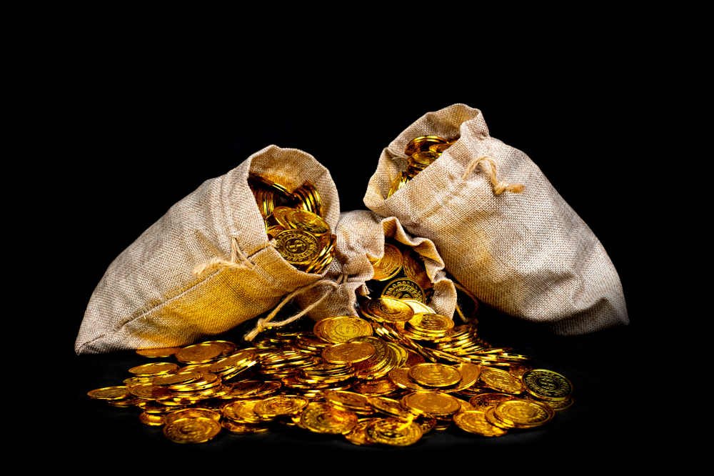 sacks of gold coins