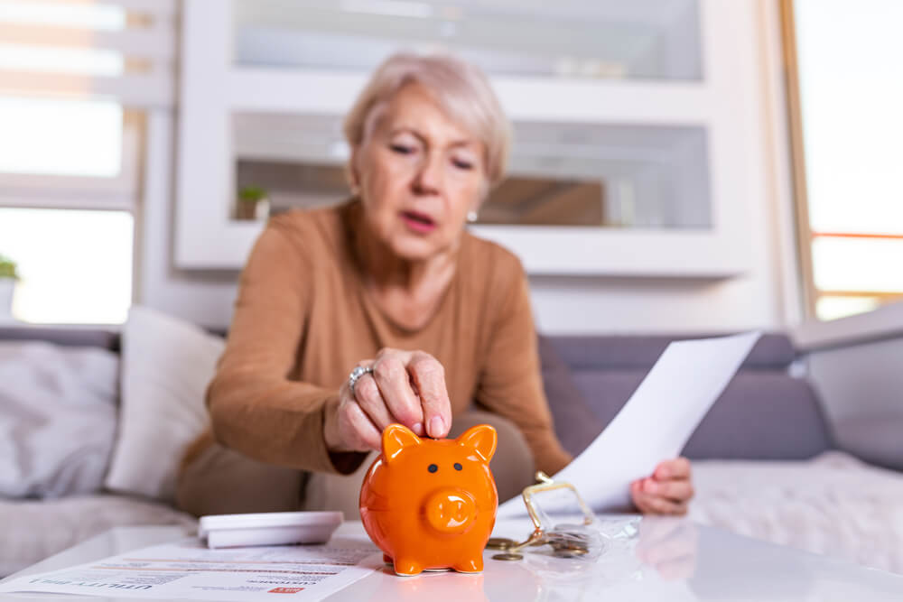 woman saving money