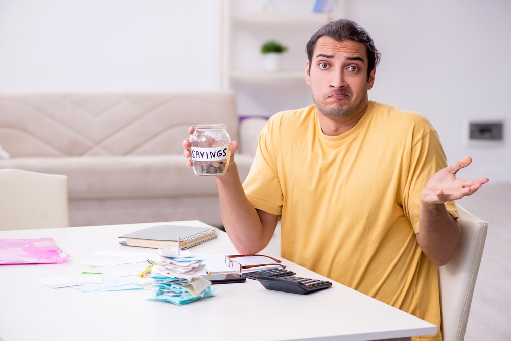 man worried about his savings