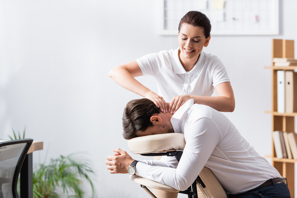 man having a neck massage