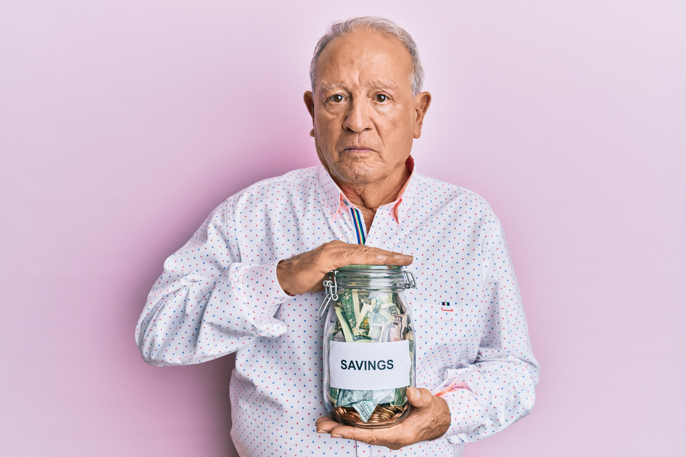 senior man with savings