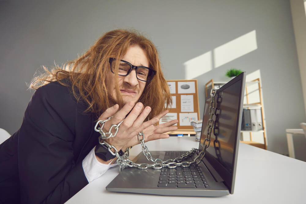 chained to office desk