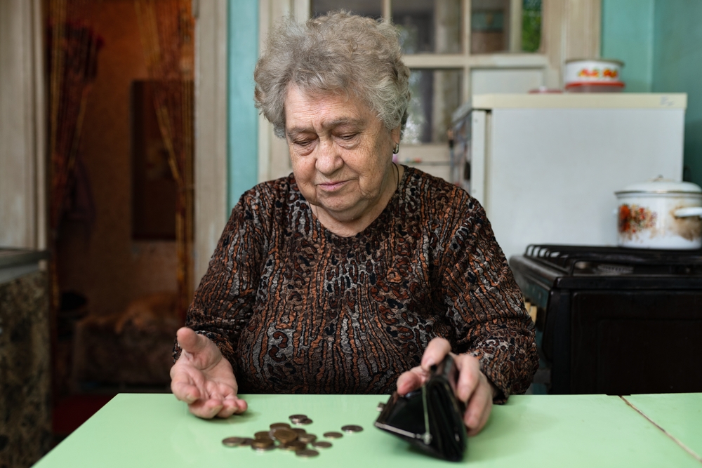 elderly person with no money