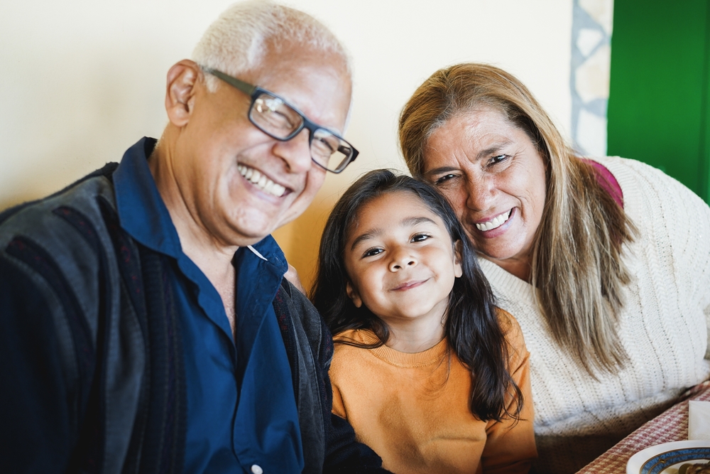 grarndparents with grandchild