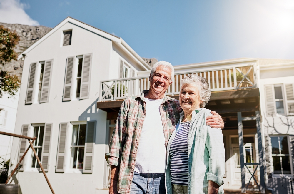 retirees outside house