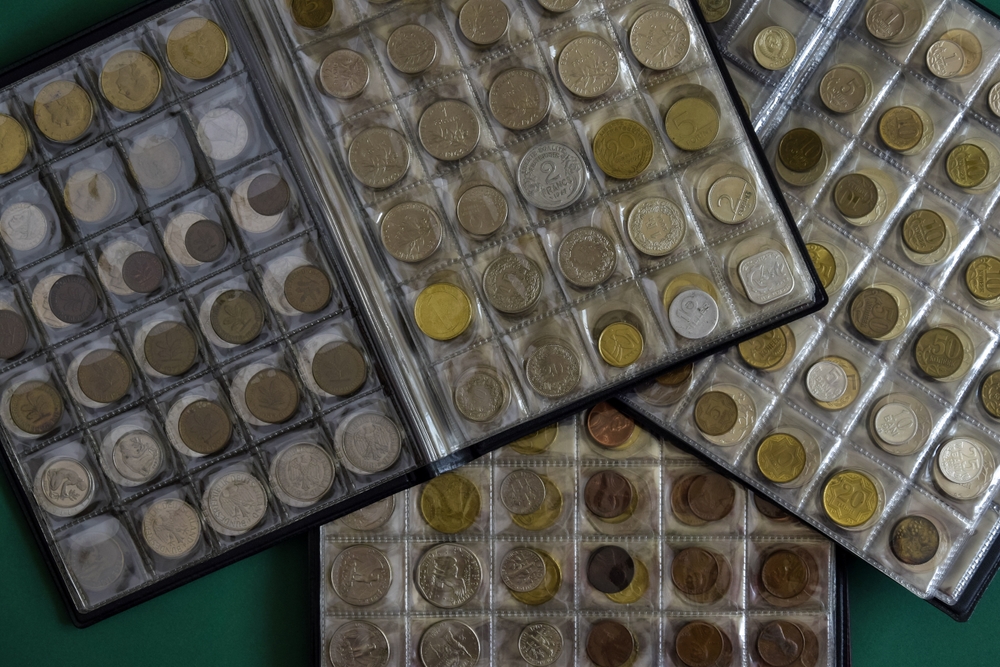 lots of coins in folder