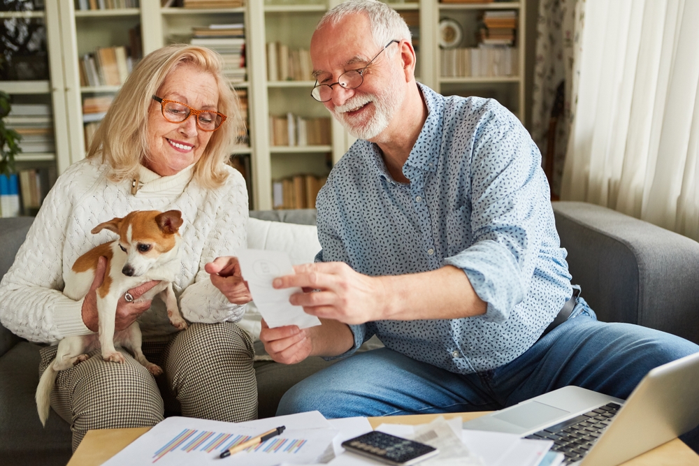 happy senior couple not worried about finances