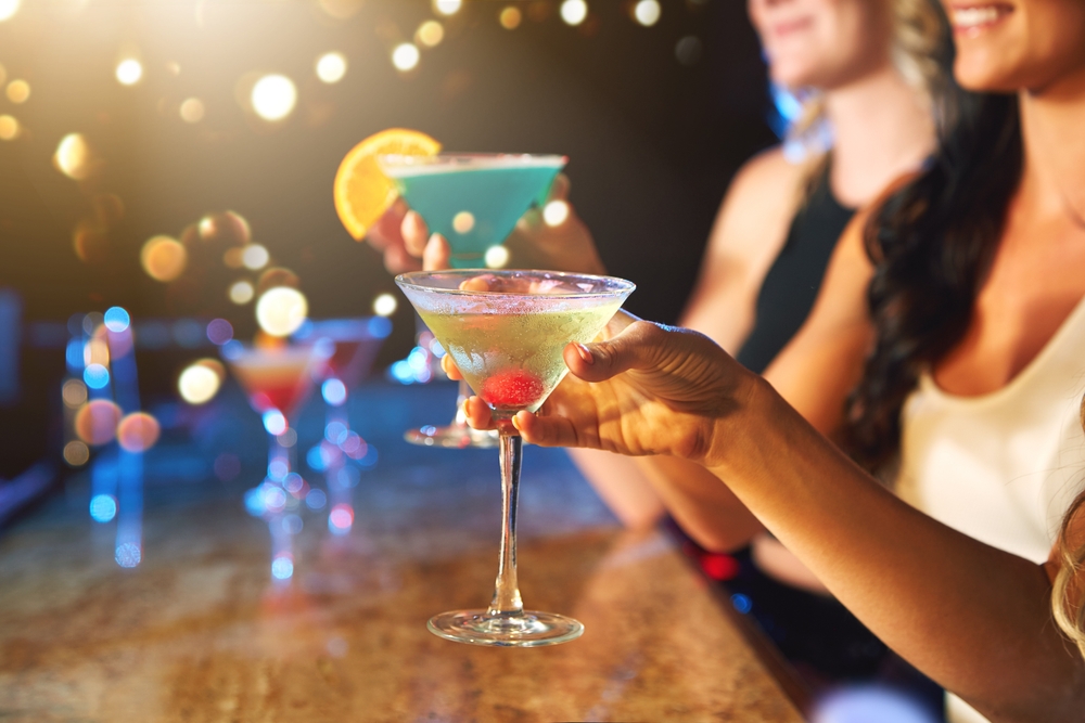 drinking cocktails