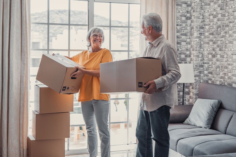 older couple downsizing