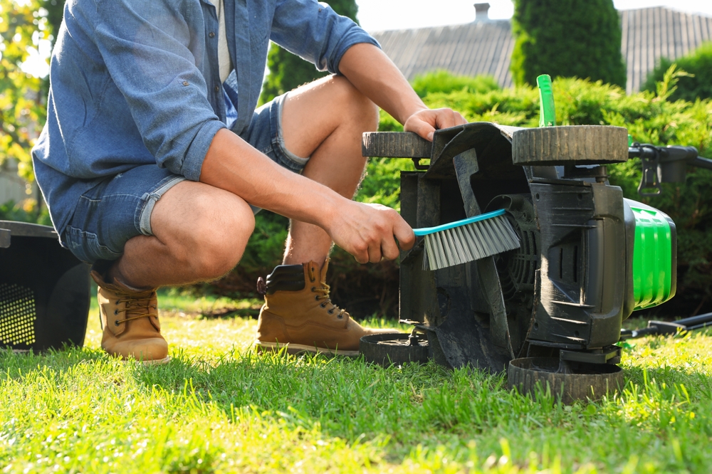 mending lawn mower