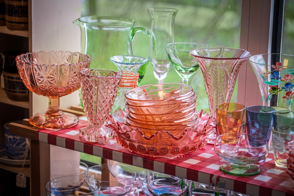depression glass pieces