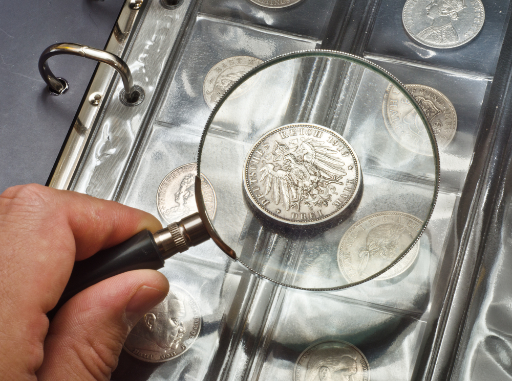 coin dealer at work