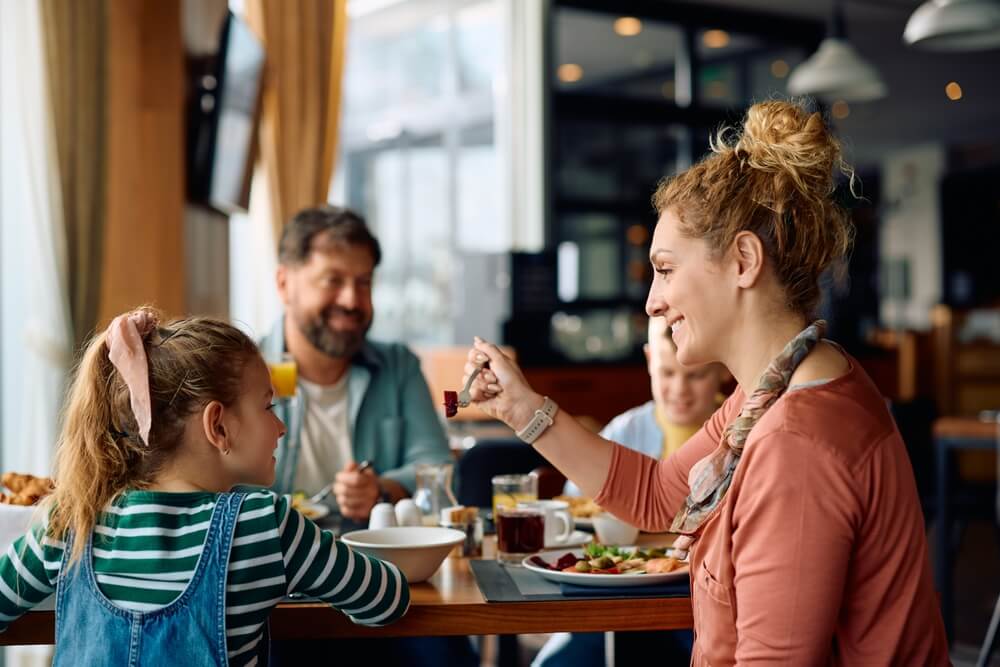 eating out as a family