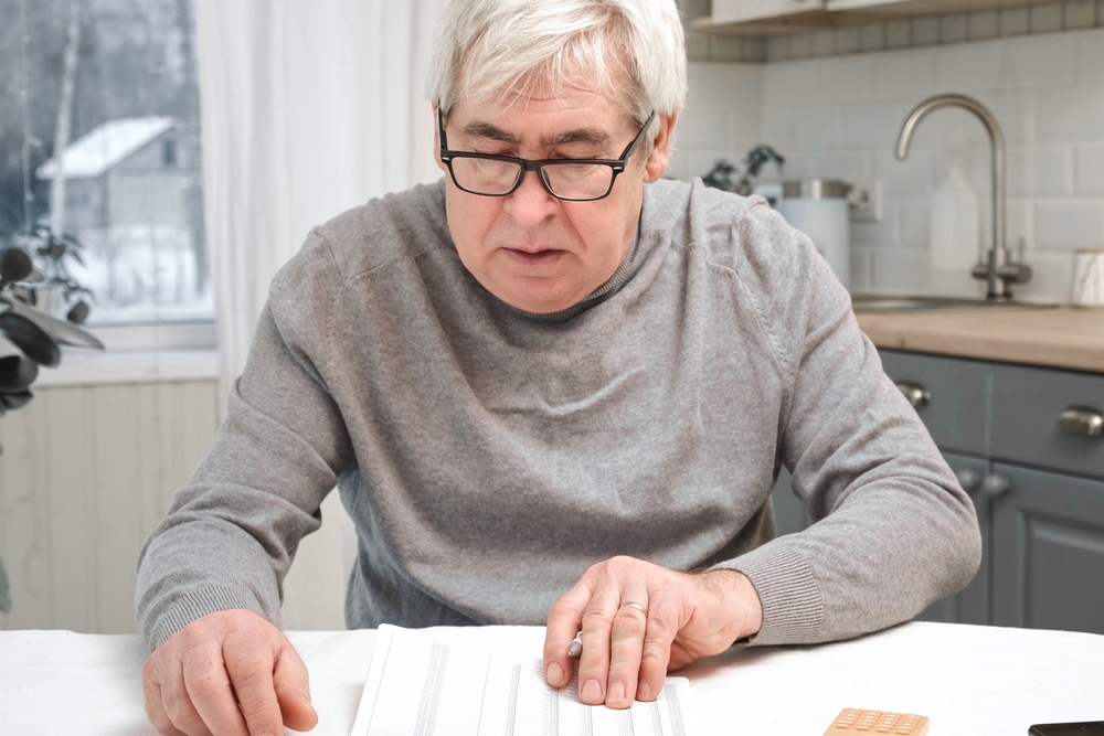 worried man worried about letter