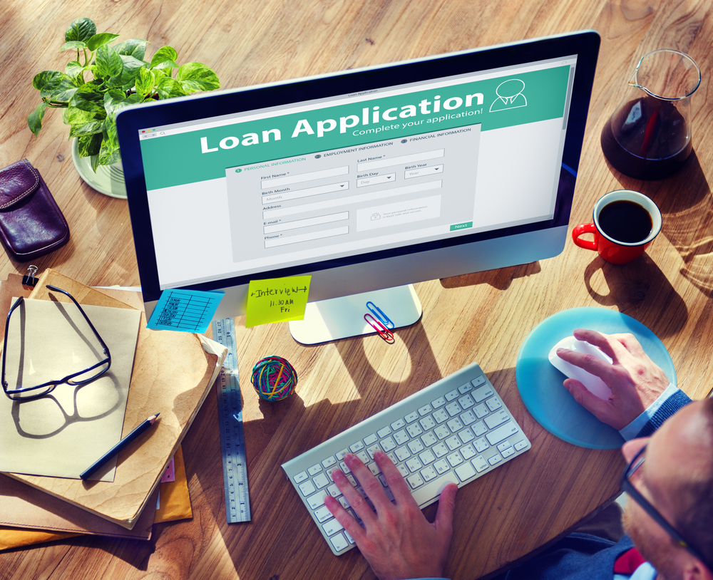 loan application on computer