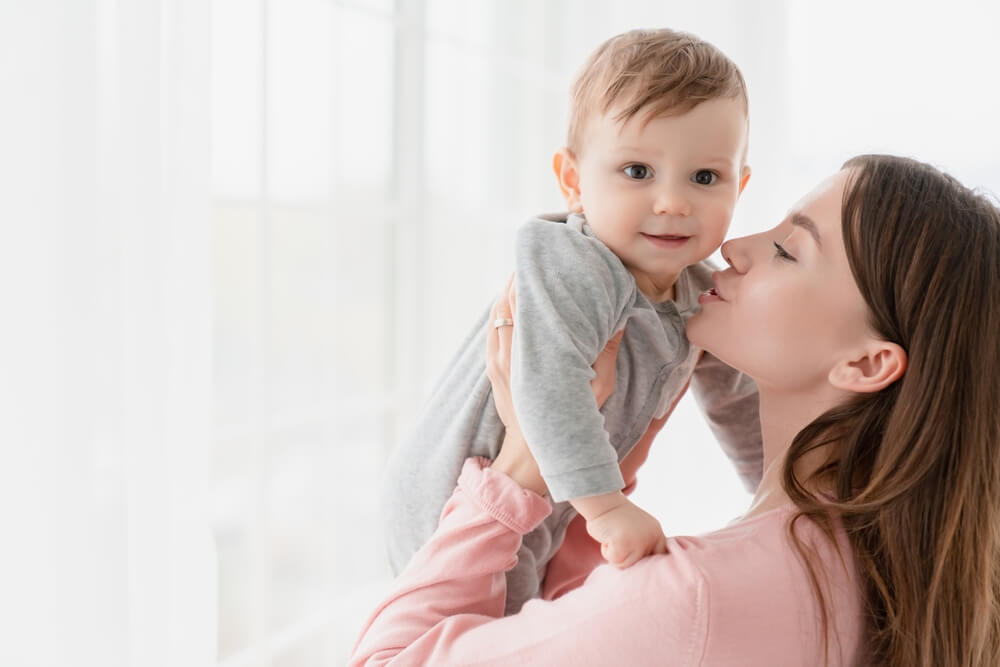 mother and happy baby