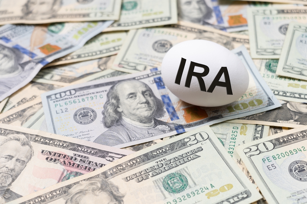 IRA written on egg on money