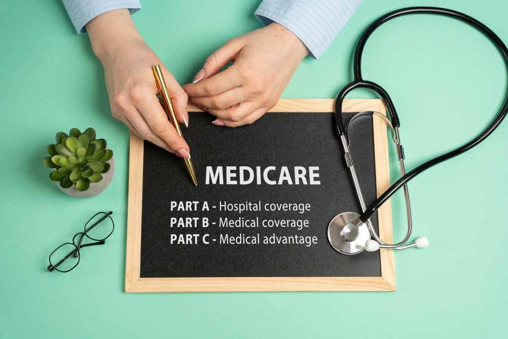 medicare written on blackboard