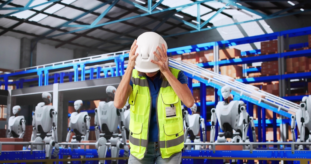 stressed man at work