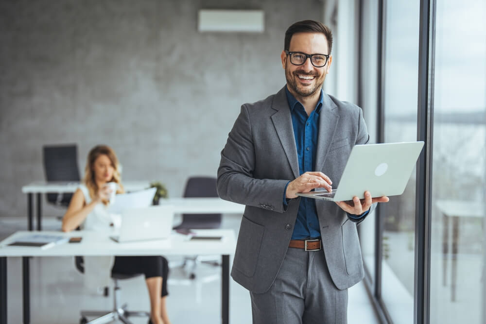 confident businessman in the office