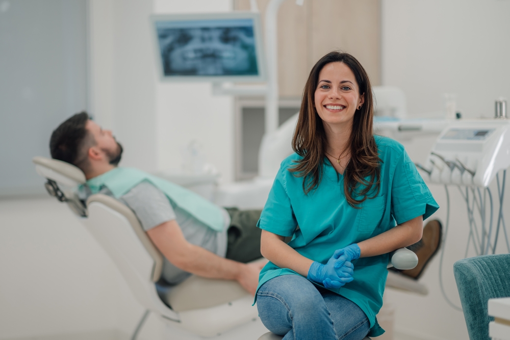 happy dentist