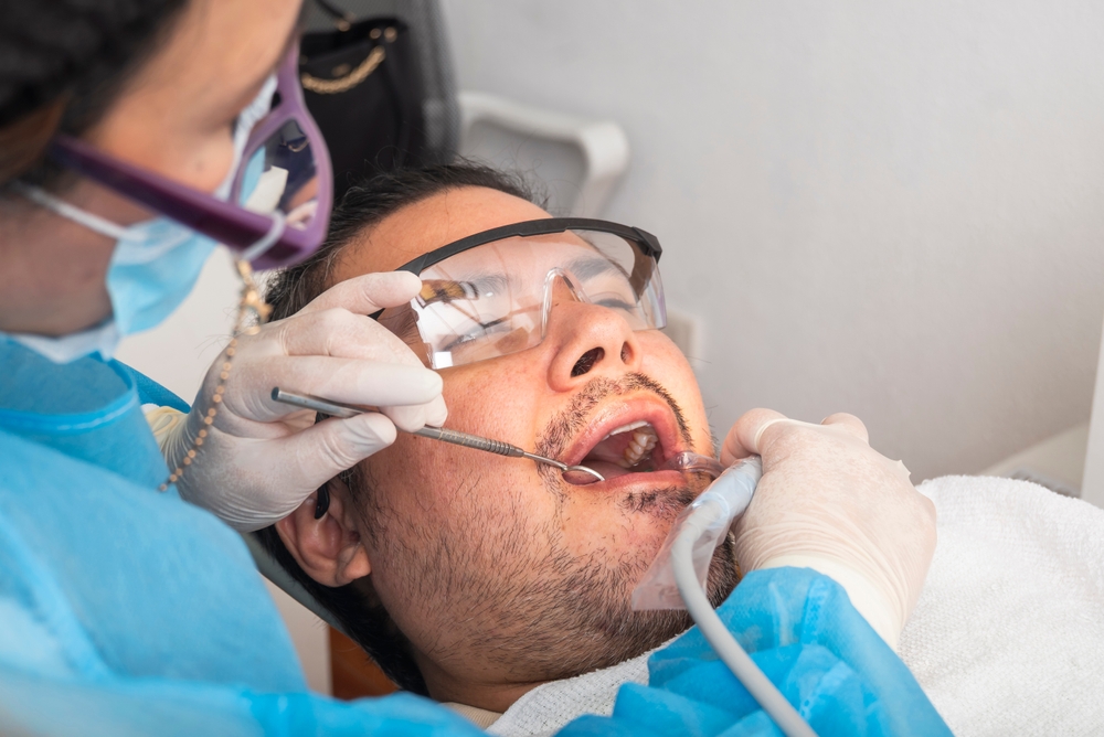 dental hygienist at work