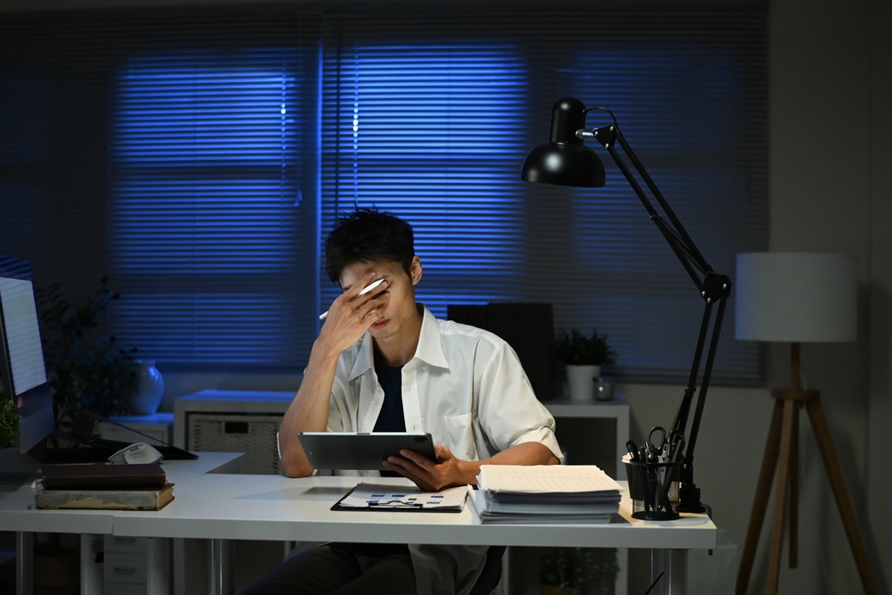 tired working nights from home