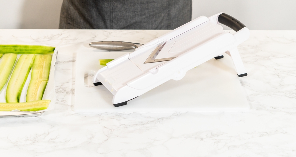 Mandoline slicer in kitchen