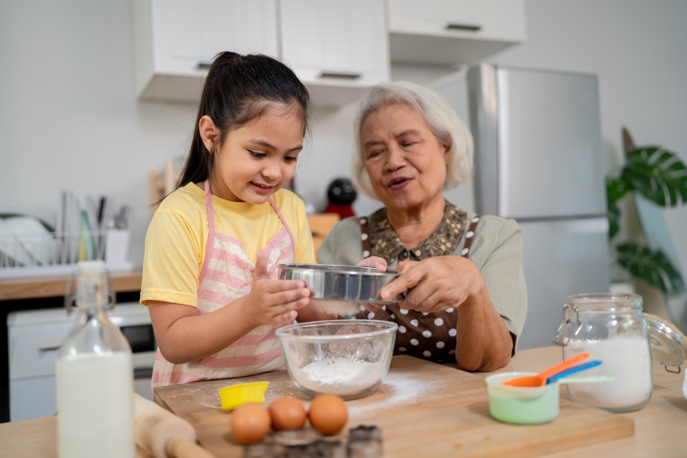 making cookies with grandma