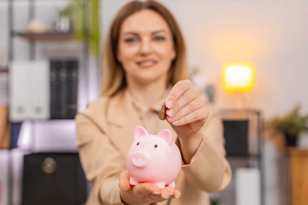 saving money in piggy bank