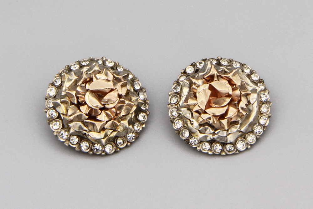 Rhinestone clip earrings