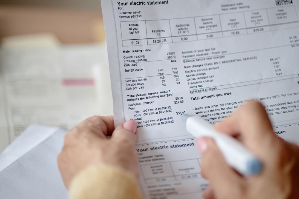 paying utility bill