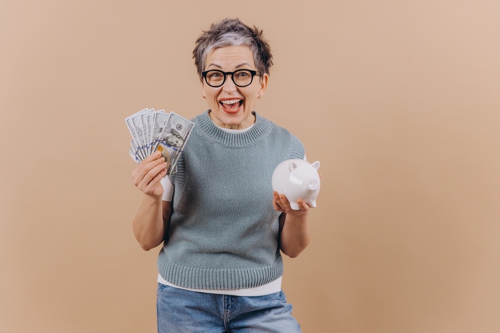 woman saving money