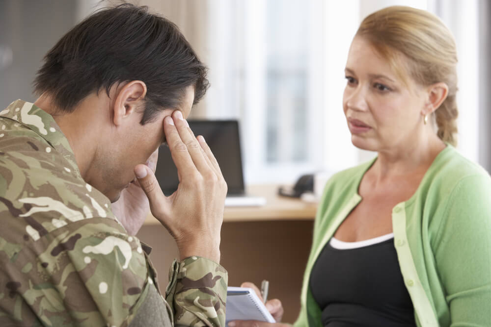 soldier having counselling