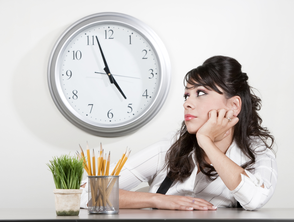 bored woman at work