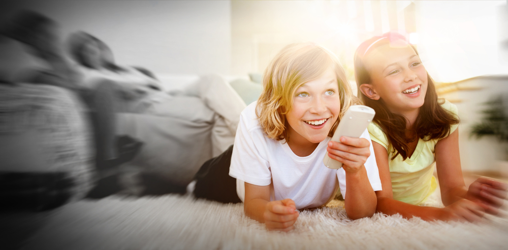 children watching DVD