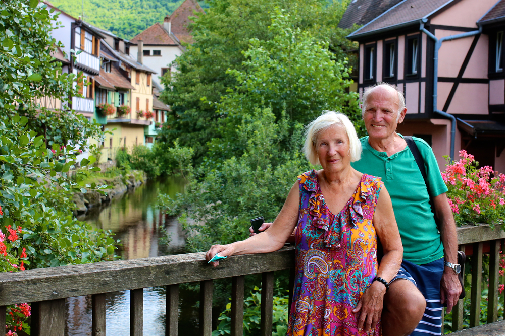 older couple on holiday in France