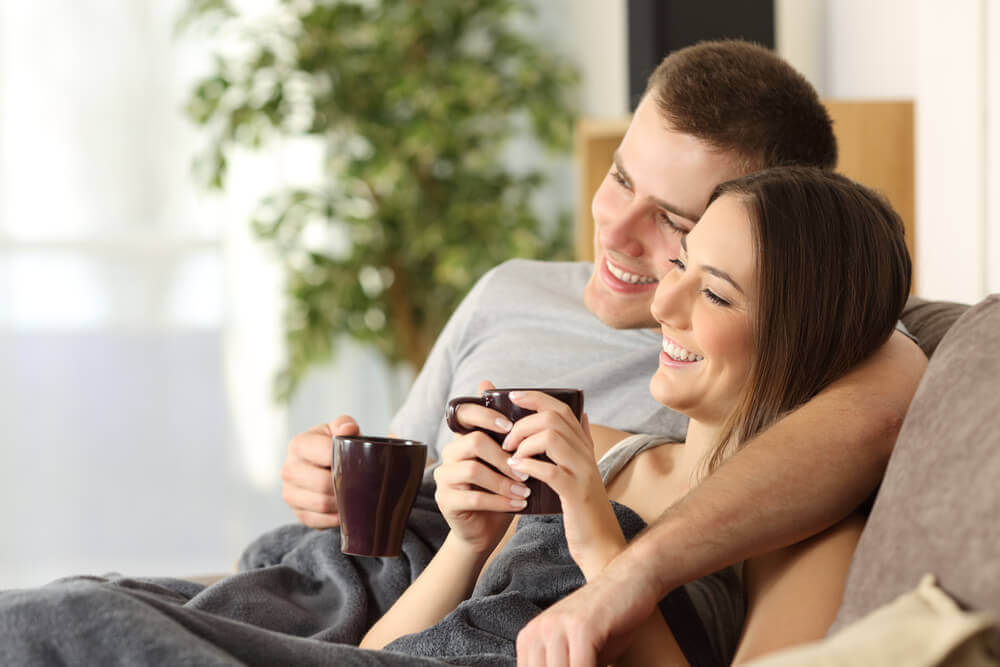 couple in a warm house