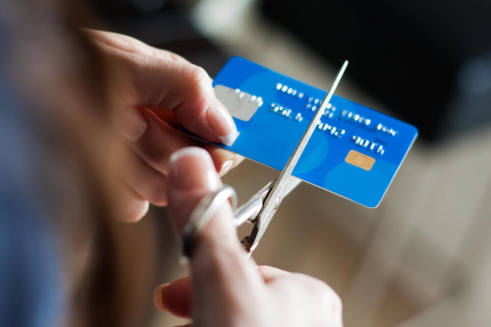 cutting up credit card