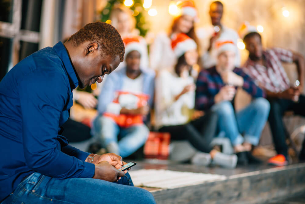 sad person at Christmas party