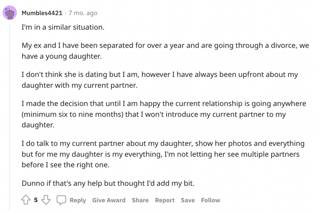 Tips on Reddit about when to tell kids you're dating as a single dad.